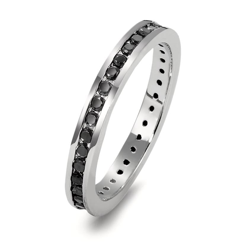 Minnesring Silver Zirkoniumoxid rodiumpläterad