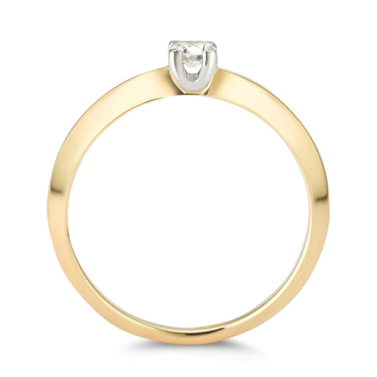 Solitärring 750/18 K gult guld diamant 0.20 ct, w-si
