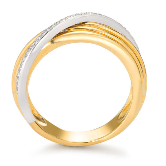 Finger ring 750/18 K gult guld diamant 0.12 ct, w-si