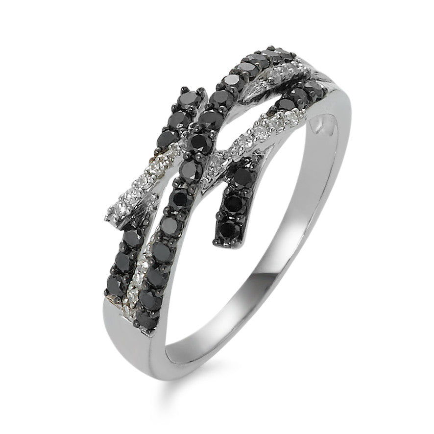 Finger ring 750/18 K vitguld diamant 0.47 ct, 41 stenar, w-si