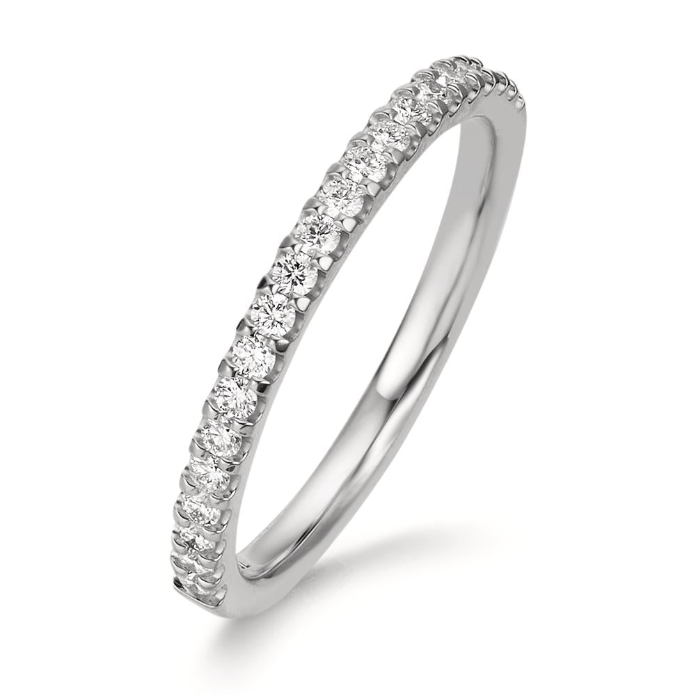 Minnesring 750/18 K vitguld diamant 0.25 ct, 21 stenar, w-si