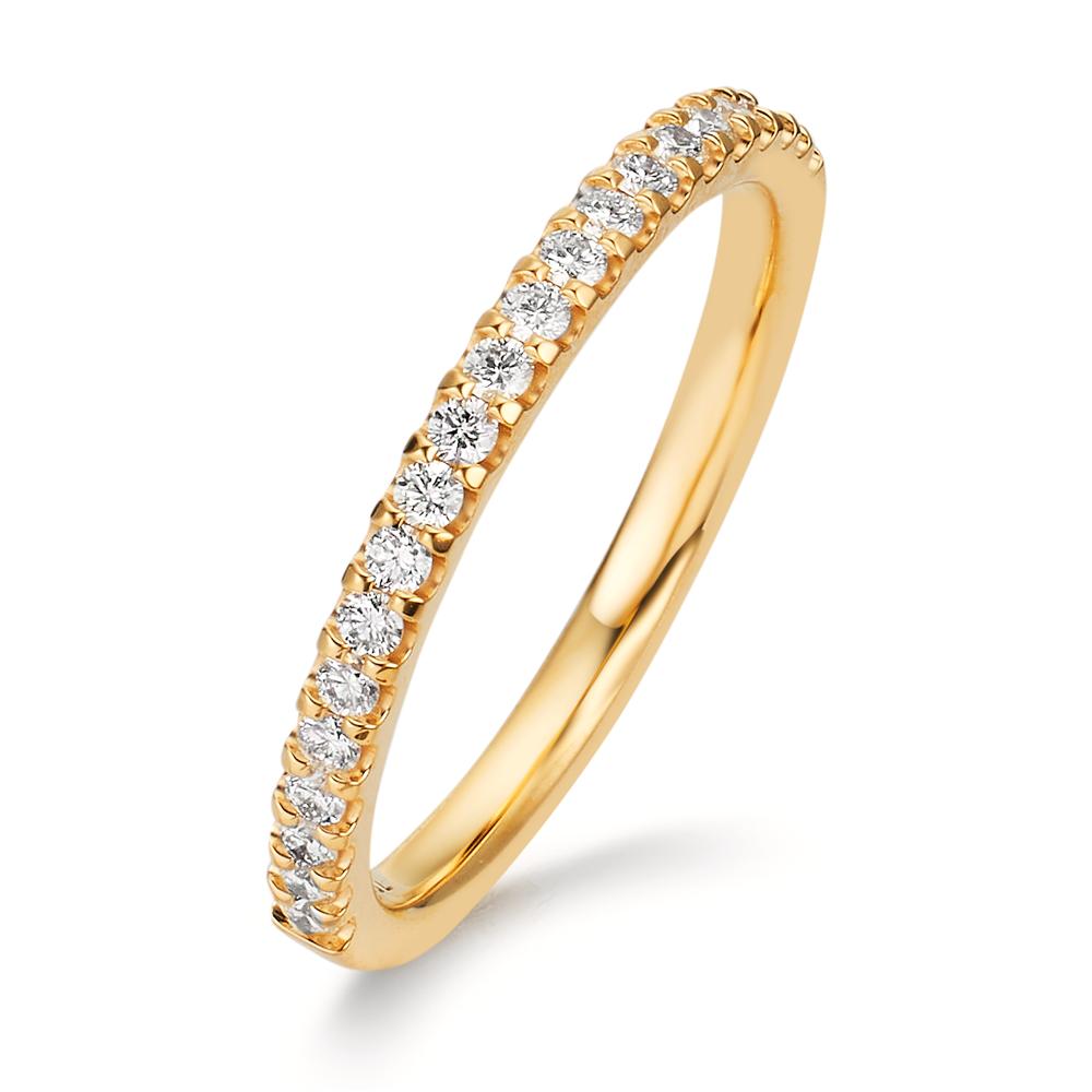 Minnesring 750/18 K gult guld diamant 0.25 ct, w-si