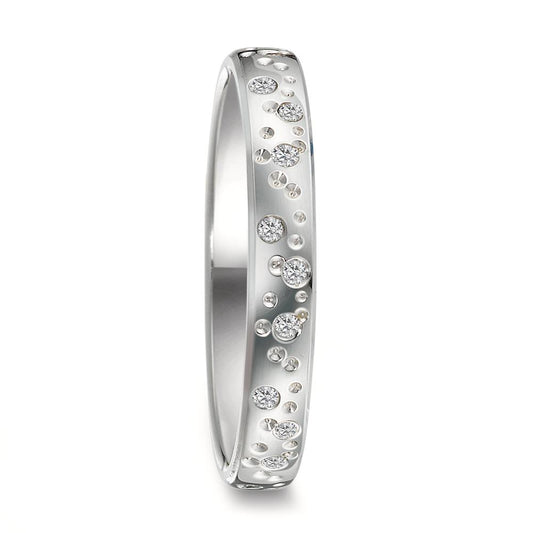Finger ring 750/18 K vitguld diamant 0.13 ct, 24 stenar, w-si stjärna