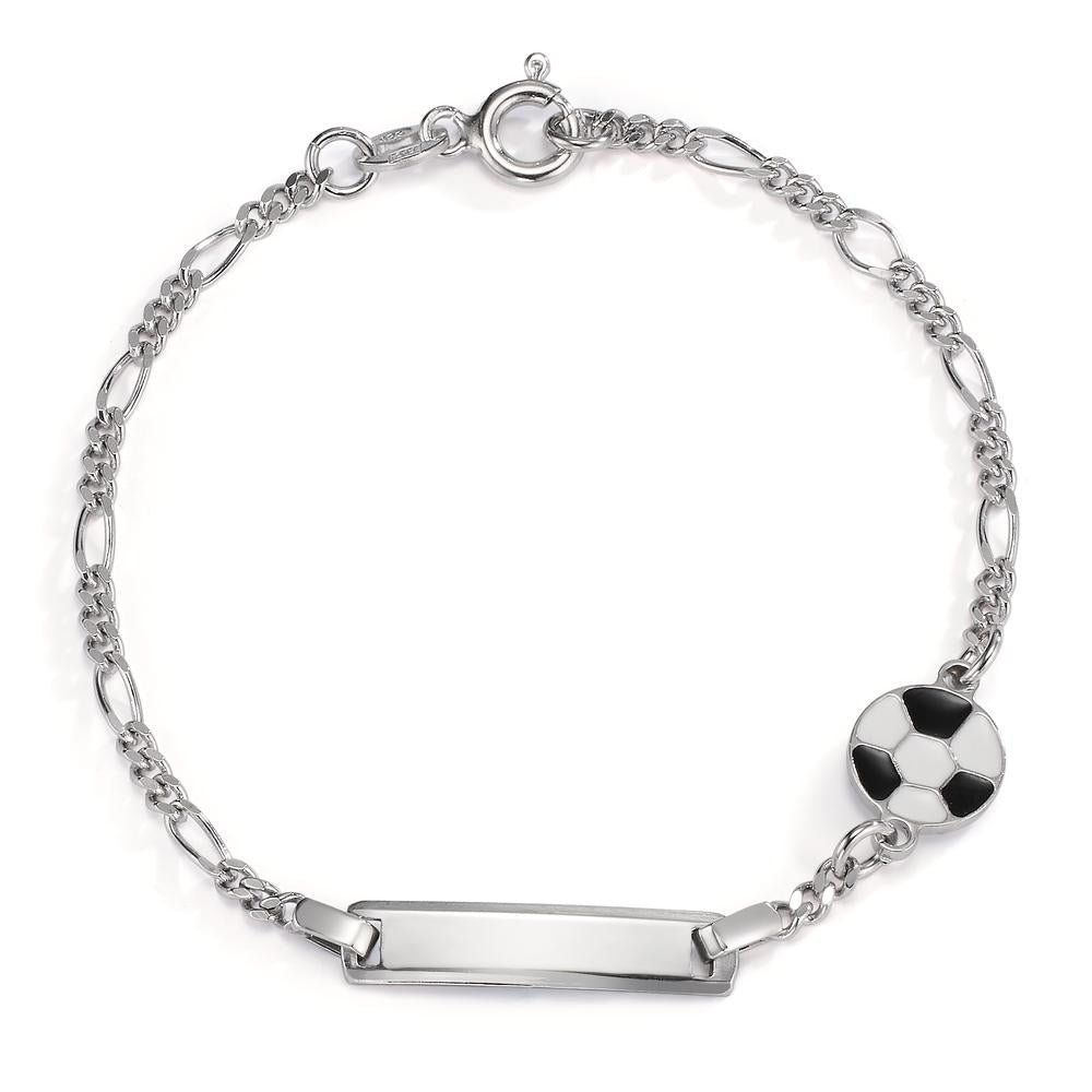 Graverat armband Silver rodiumpläterad Fotboll 14-16 cm