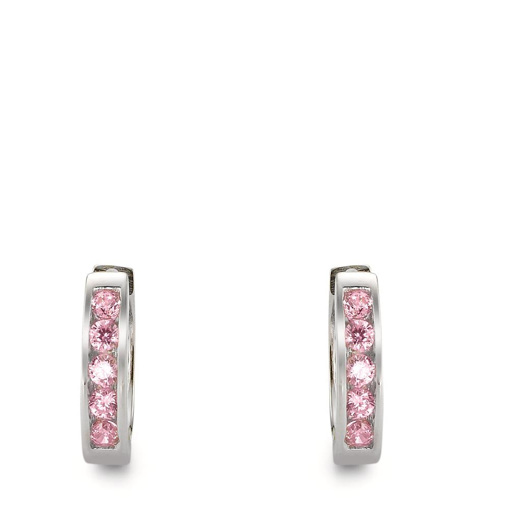 Hopfällbara örhängen Silver Zirkoniumoxid rosa rodiumpläterad