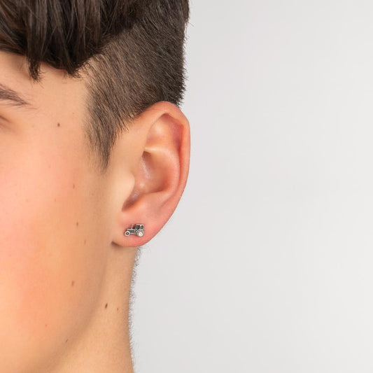 Örhängen 1 st Silver patinerad traktor