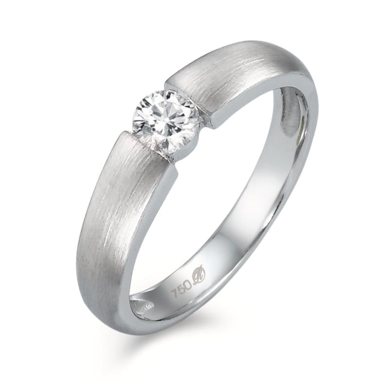 Solitärring 750/18 K vitguld diamant vit, 0.20 ct, w-si Ø3.8 mm