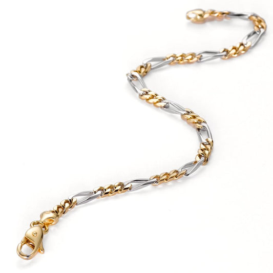 Armband 750/18 K gult guld, 750/18 K vitguld 19 cm