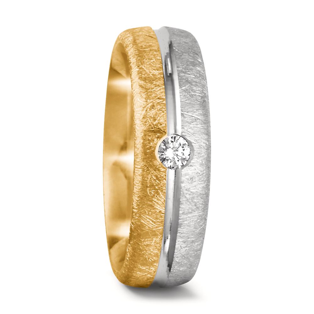 Partnerring 750/18 K gult guld, 750/18 K vitguld diamant 0.07 ct, tw-si