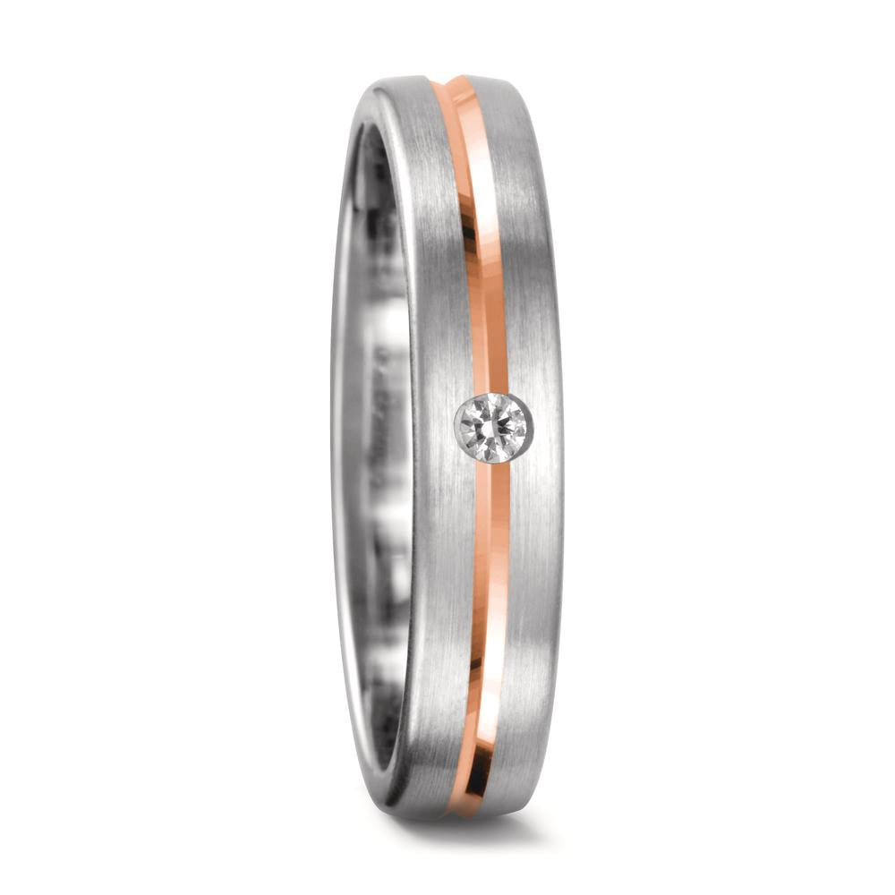 Partnerring 750/18 K vitguld, 750/18 K rött guld diamant 0.04 ct, tw-vsi