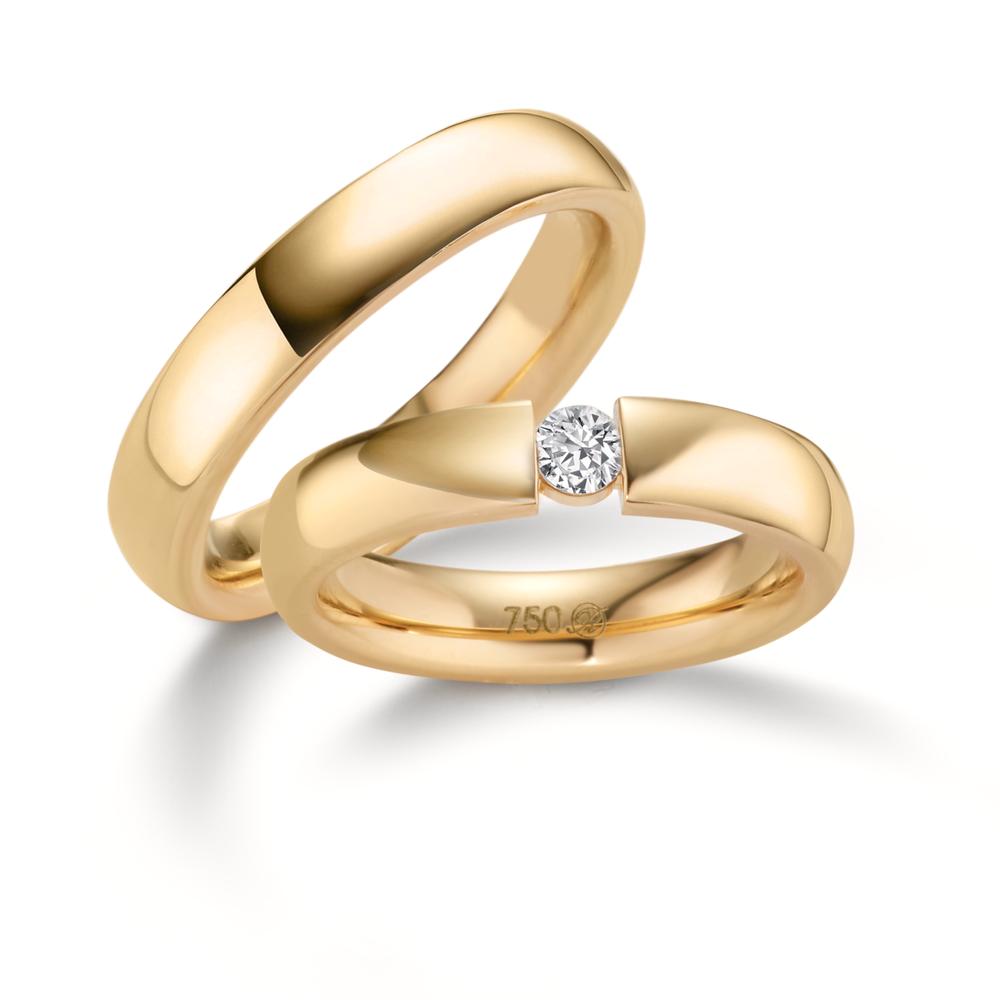 Partnerring 750/18 K gult guld