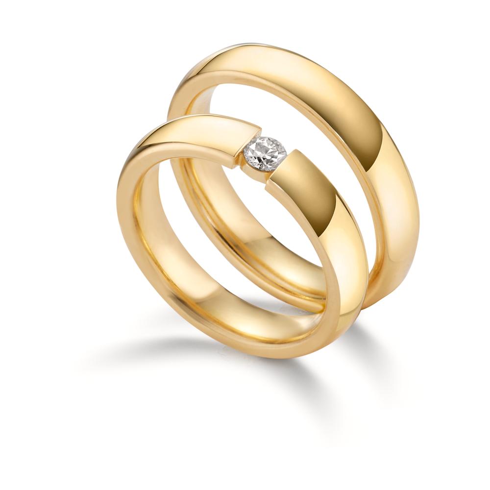 Partnerring 750/18 K gult guld