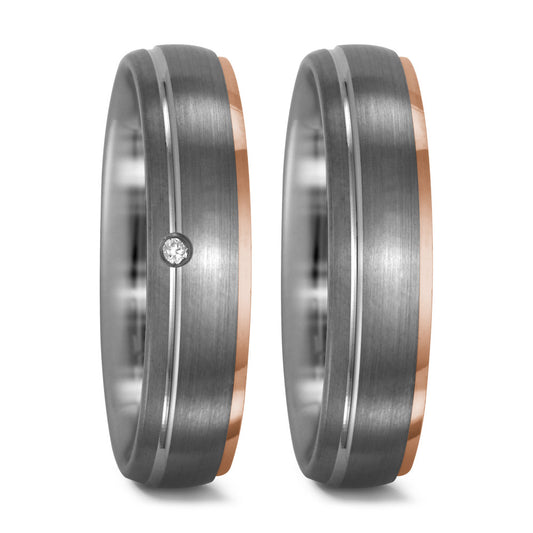 Finger ring 950 palladium, 750/18 K rött guld