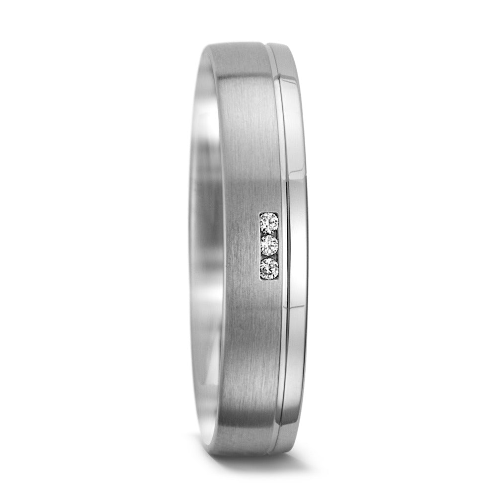 Partnerring 750/18 K vitguld diamant 0.015 ct, 3 stenar, w-si