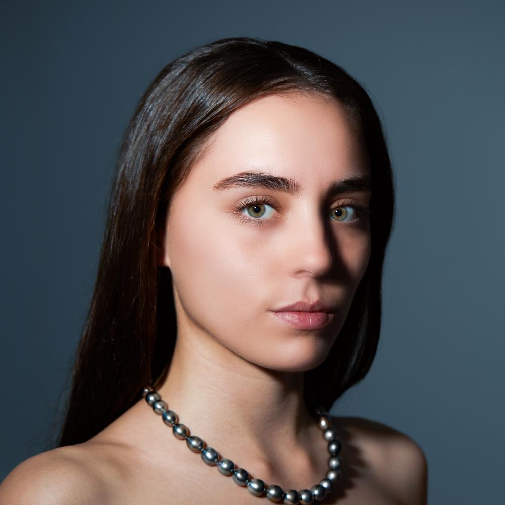 Collier 750/18 K vitguld Tahitisk pärla 9-10 mm 45 cm