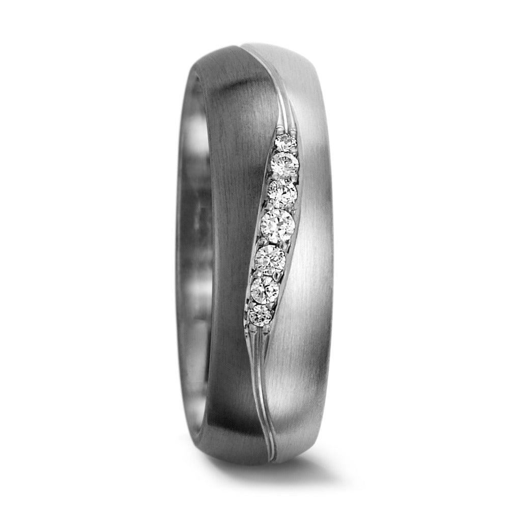 Partnerring 500 palladium, 375/9 K vitguld diamant 0.08 ct, 7 stenar, tw-vsi