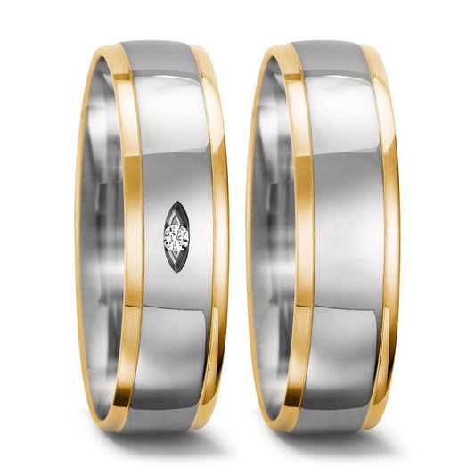 Partnerring 750/18 K vitguld, 750/18 K gult guld