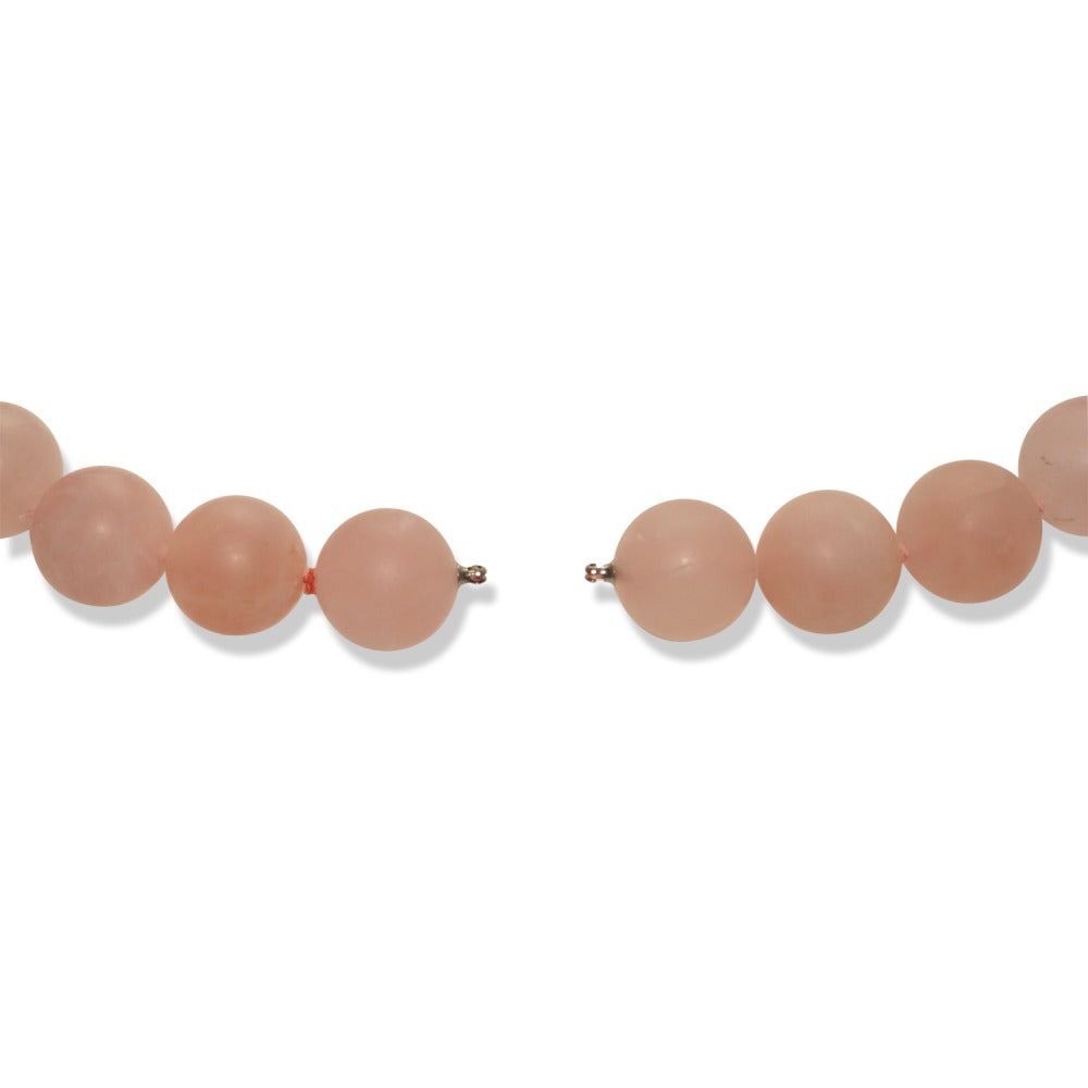 Collier rostfritt stål Rosenkvarts rosa 46 cm Ø18 mm