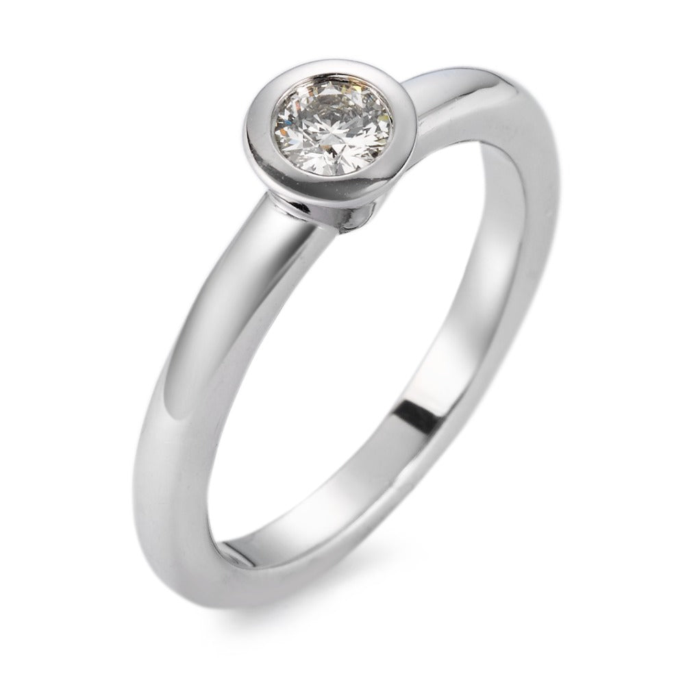 Solitärring 750/18 K vitguld diamant vit, 0.20 ct, si rodiumpläterad