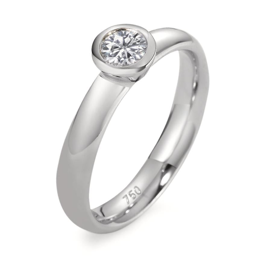 Solitärring 750/18 K vitguld diamant vit, 0.25 ct, si rodiumpläterad