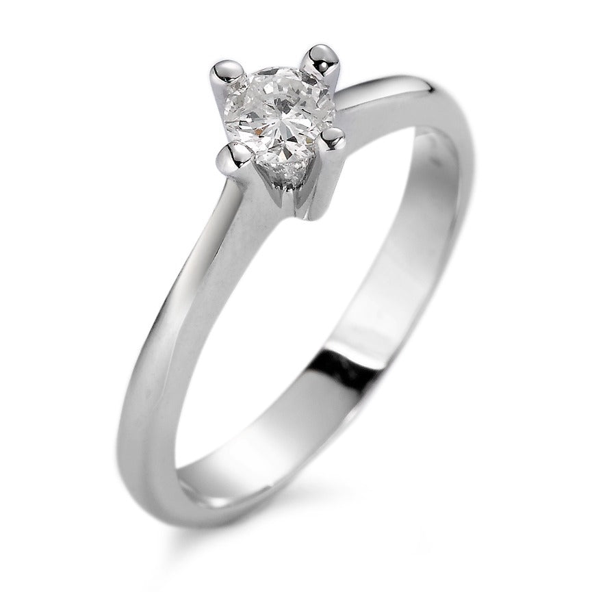 Solitärring 750/18 K vitguld diamant vit, 0.25 ct, si rodiumpläterad