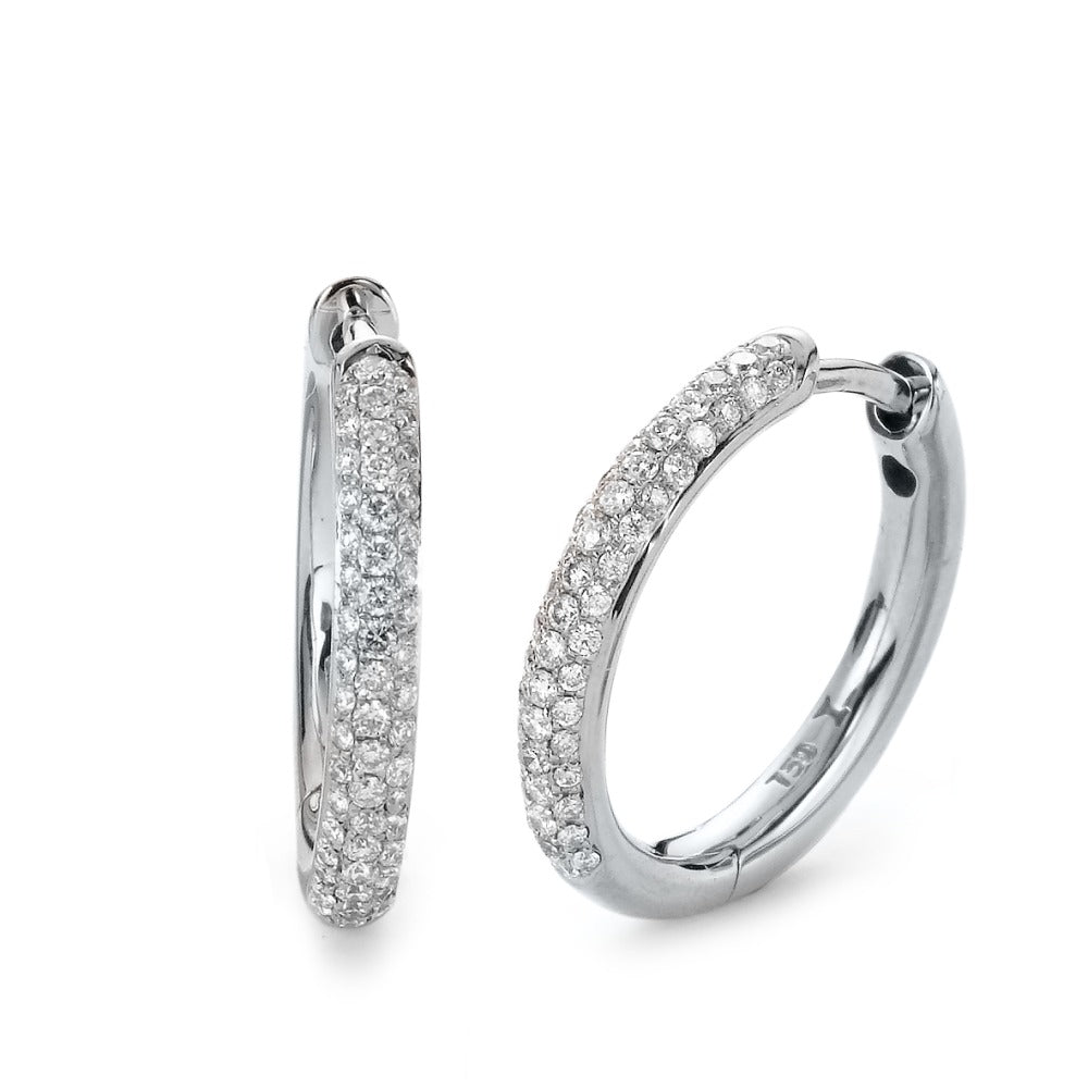 Hopfällbara örhängen 750/18 K vitguld diamant 0.36 ct, 104 stenar, si
