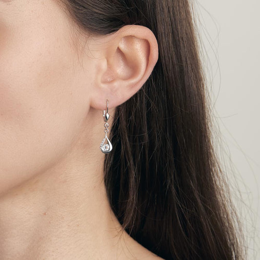 Örhängen Silver topas blå rodiumpläterad