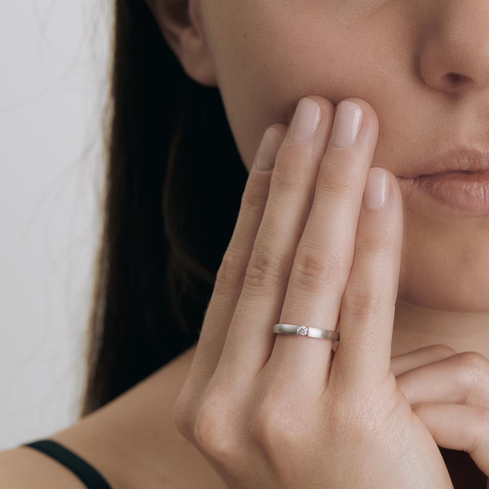 Solitärring 750/18 K vitguld diamant 0.06 ct, w-si