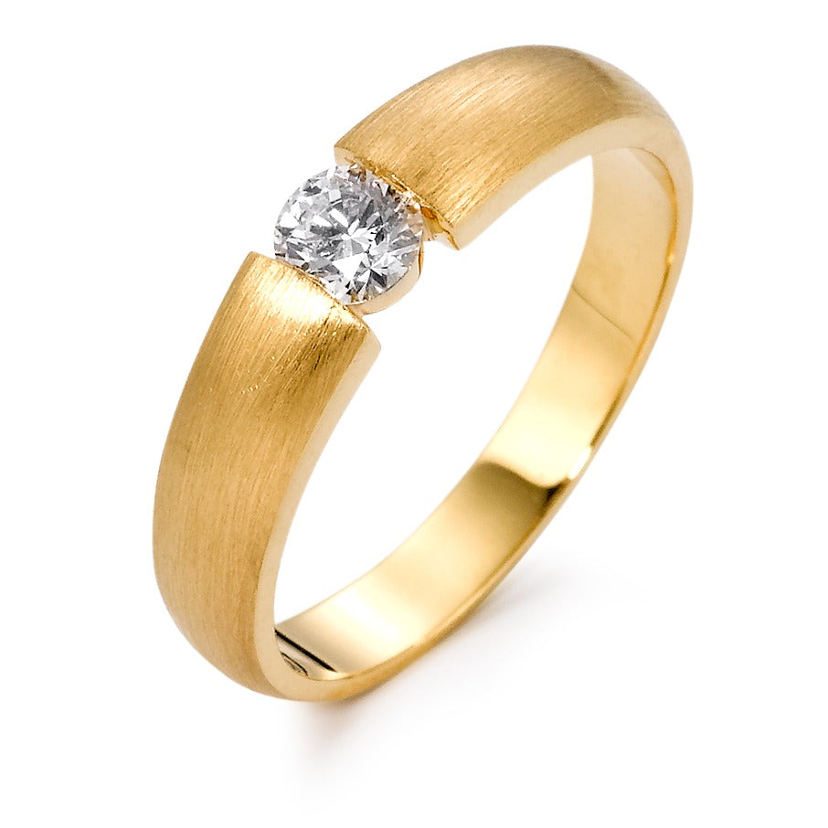 Solitärring 750/18 K gult guld diamant 0.30 ct, w-si