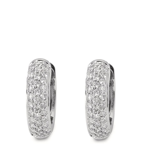 Hopfällbara örhängen 750/18 K vitguld diamant 0.50 ct, 66 stenar, w-si