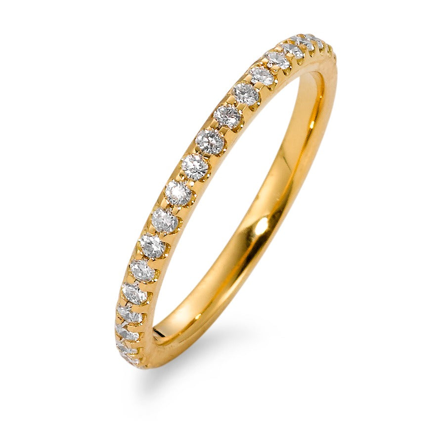 Minnesring 750/18 K gult guld diamant 0.51 ct, 37 stenar, w-si