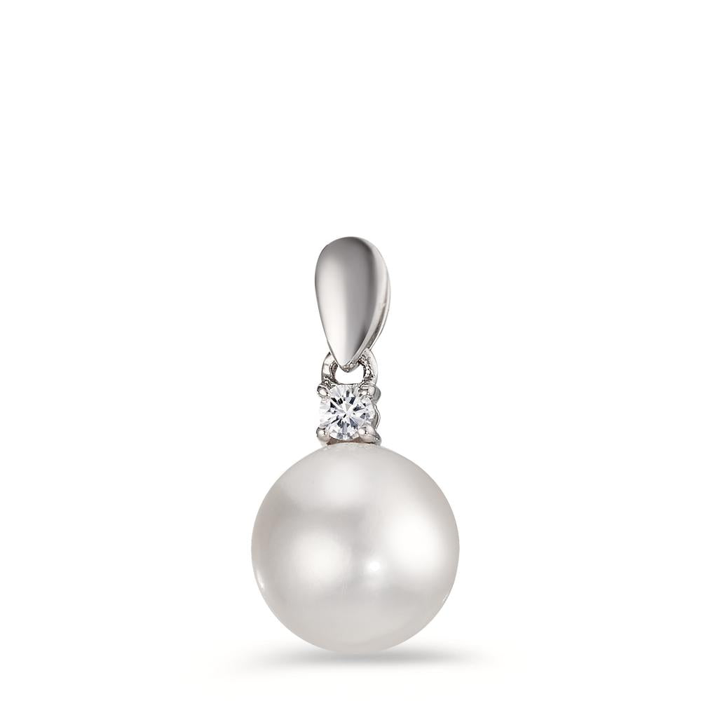 Hängsmycke 750/18 K vitguld diamant 0.06 ct, w-si Sötvattensodlad pärla, 10 mm