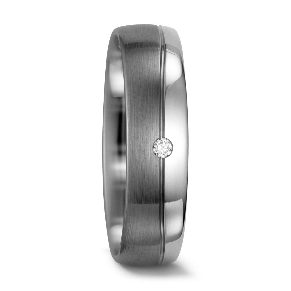 Partnerring 585/14 K vitguld, 500 palladium diamant vit, 0.015 ct, w-si