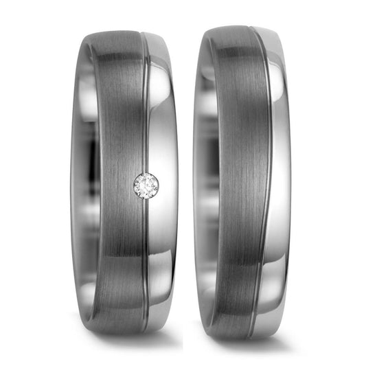 Partnerring 585/14 K vitguld, 500 palladium