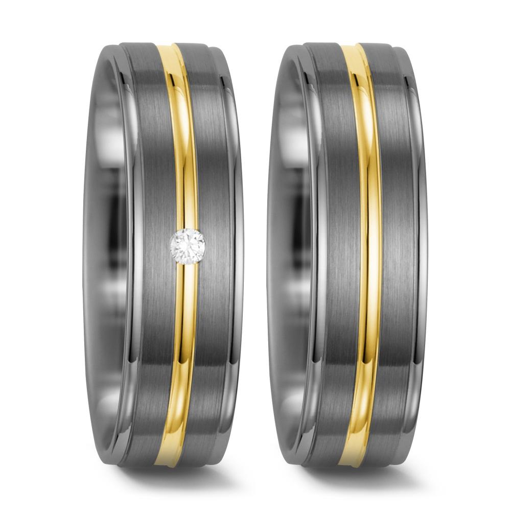 Partnerring 500 palladium, 585/14 K gult guld diamant vit, 0.025 ct, w-si
