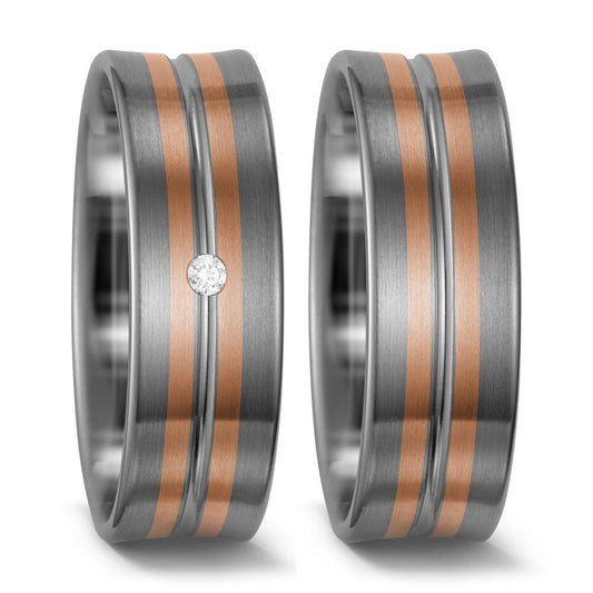 Partnerring 500 palladium, 585/14 K rött guld