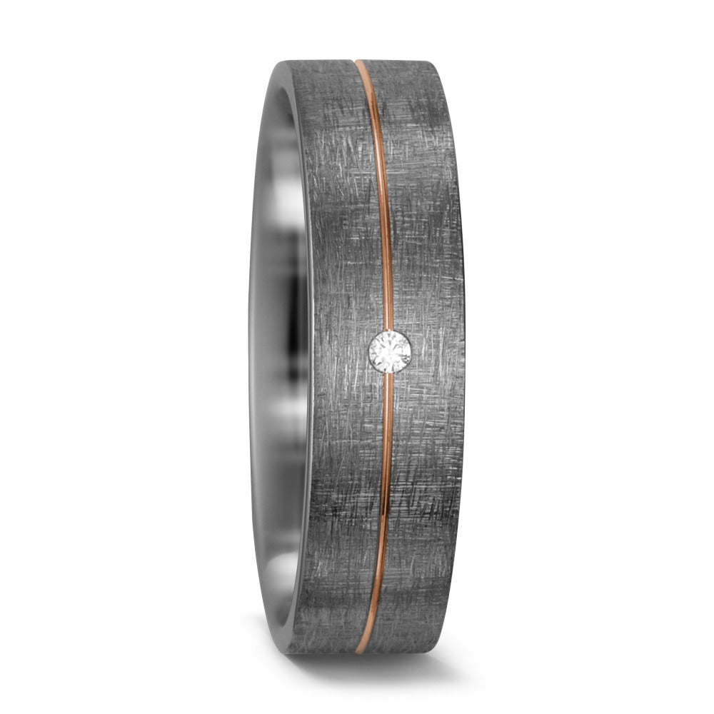 Partnerring 500 palladium, 585/14 K rött guld diamant vit, 0.015 ct, w-si