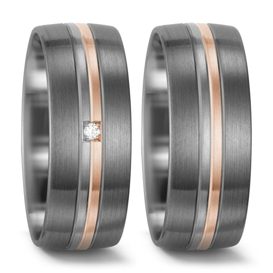 Partnerring 500 palladium, 585/14 K vitguld, 585/14 K roséguld