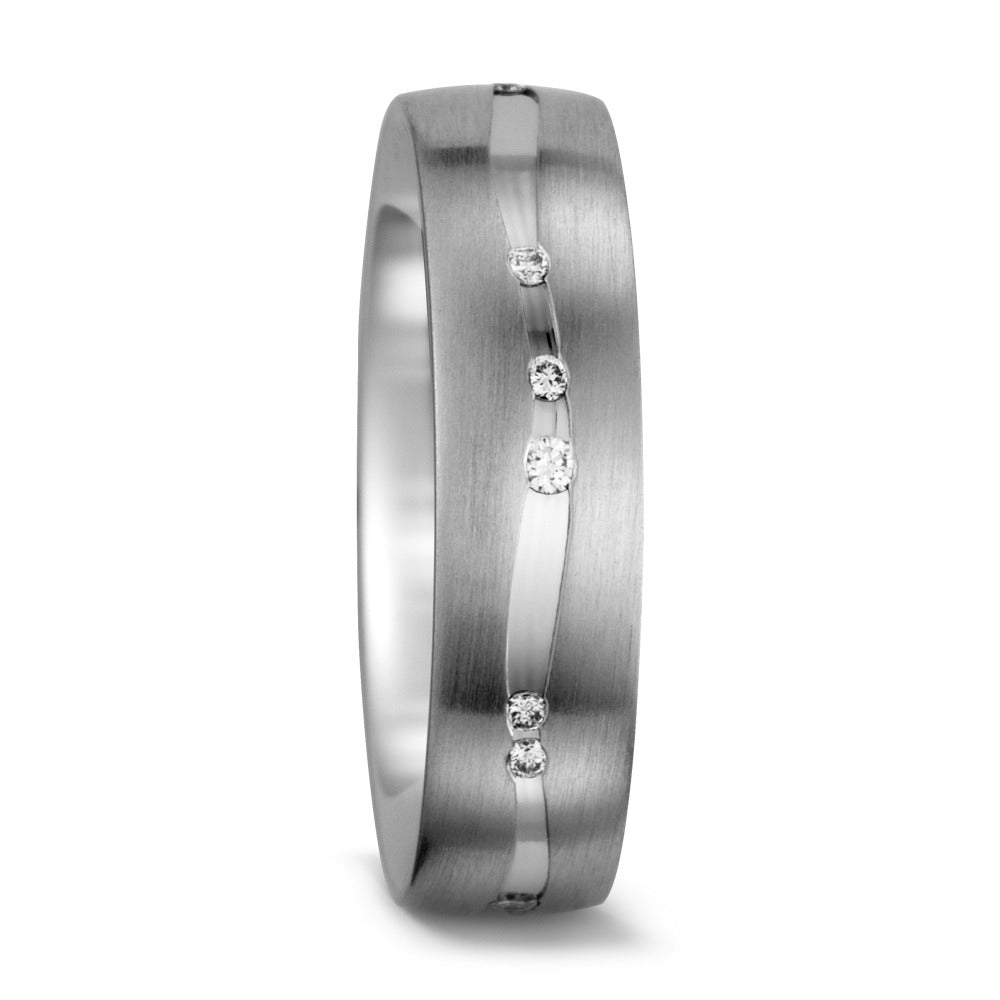 Partnerring 750/18 K vitguld diamant vit, 0.095 ct, 12 stenar, tw-vsi