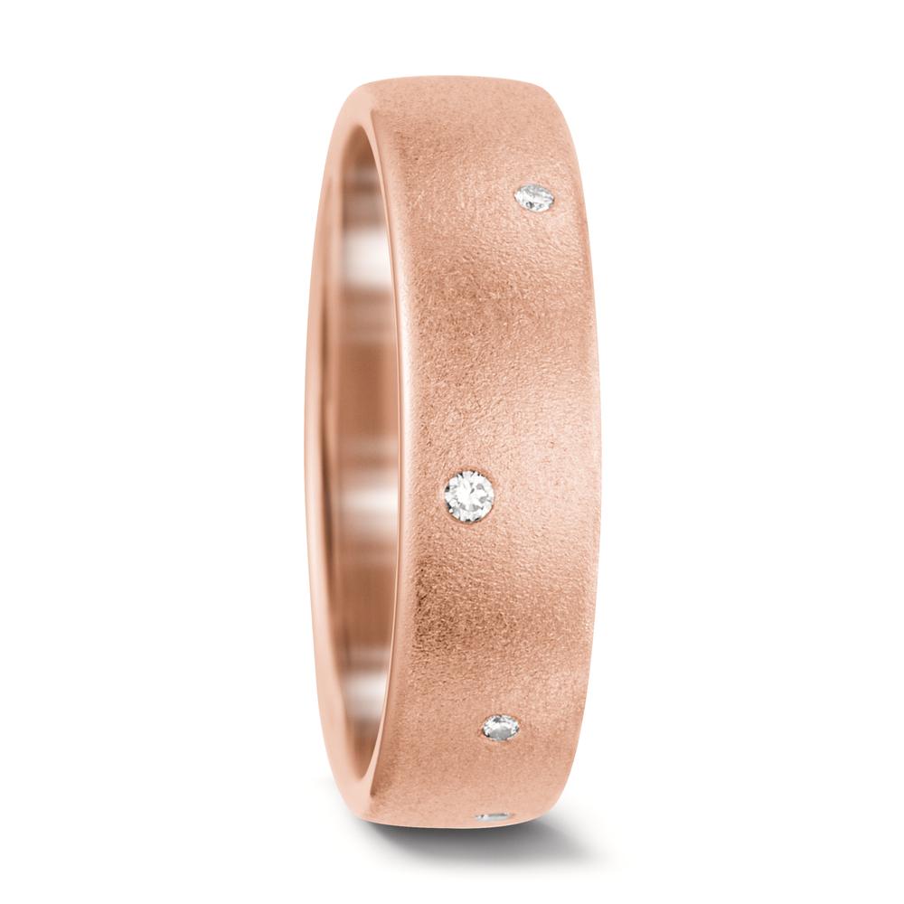 Partnerring 750/18 K roséguld diamant vit, 0.06 ct, 8 stenar, tw-vsi