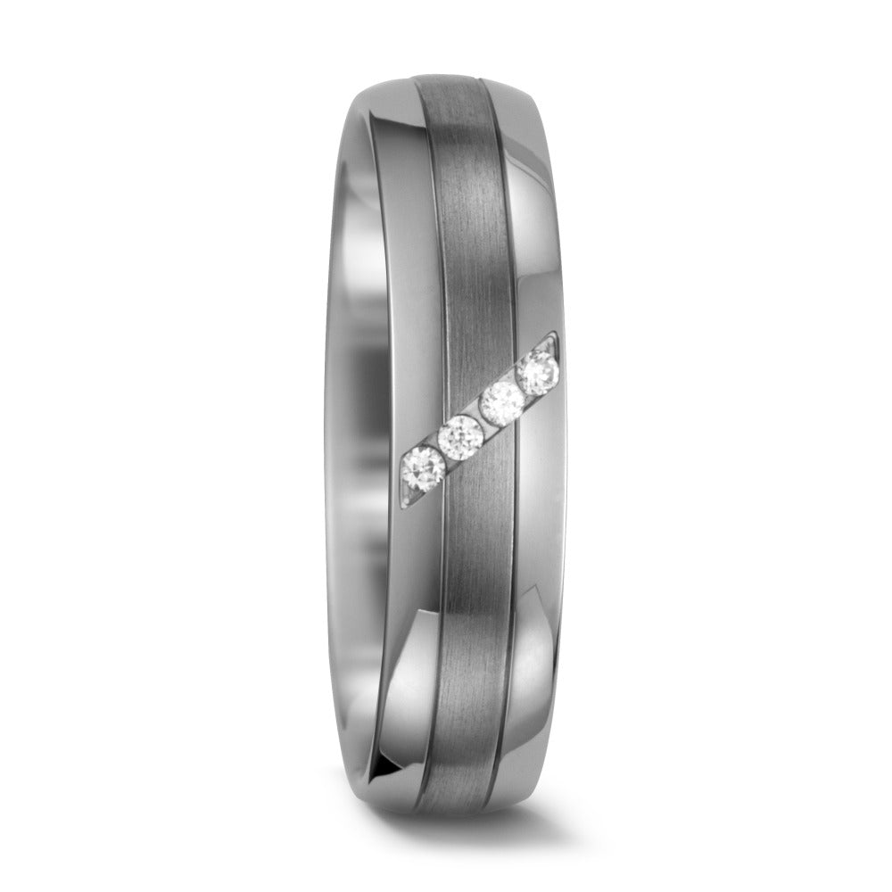 Partnerring 950 palladium, 500 palladium diamant vit, 0.04 ct, 4 stenar, w-si