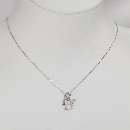 Hängsmycke 750/18 K vitguld diamant 0.007 ct, w-si ängel