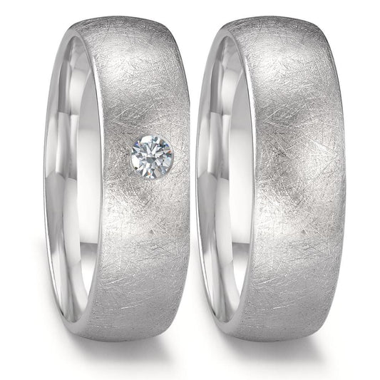 Partnerring 500 palladium diamant 0.10 ct, w-si