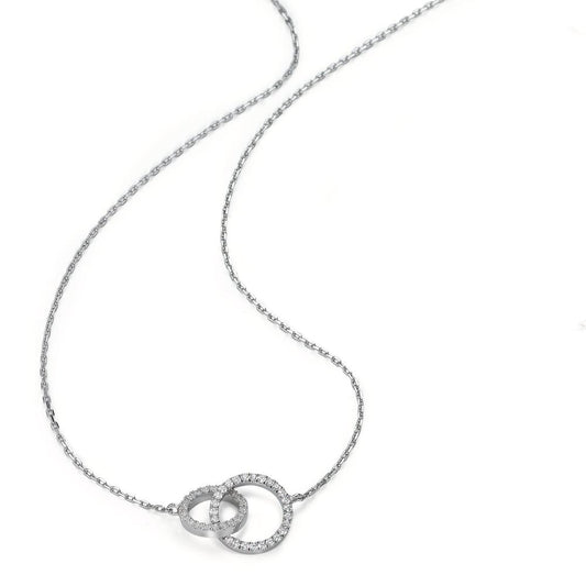 Collier Silver Zirkoniumoxid rodiumpläterad 42-46 cm Ø10 mm