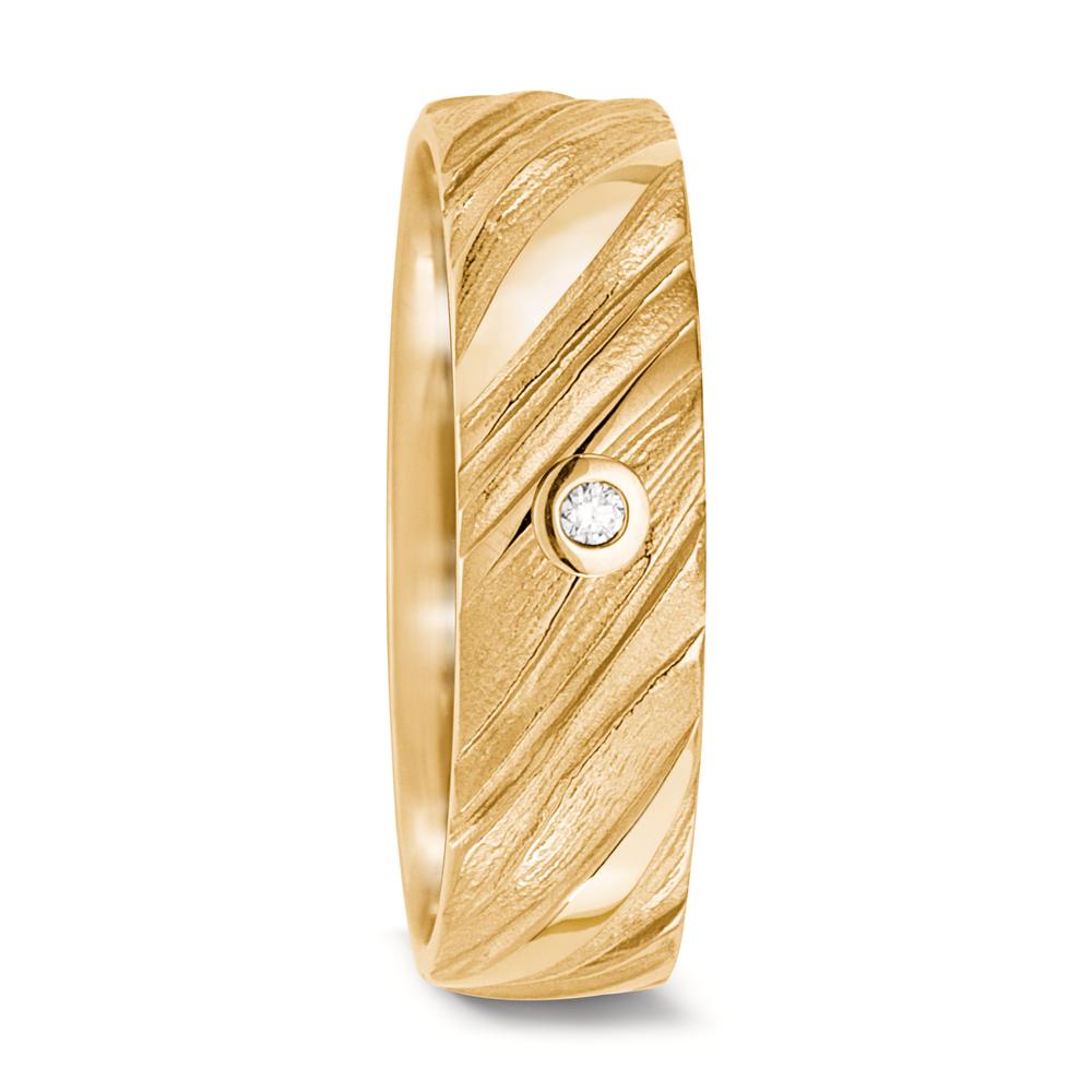 Partnerring 750/18 K gult guld diamant 0.04 ct, w-si