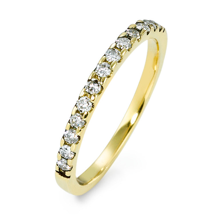 Minnesring 585/14 K gult guld diamant 0.25 ct, 13 stenar, w-si