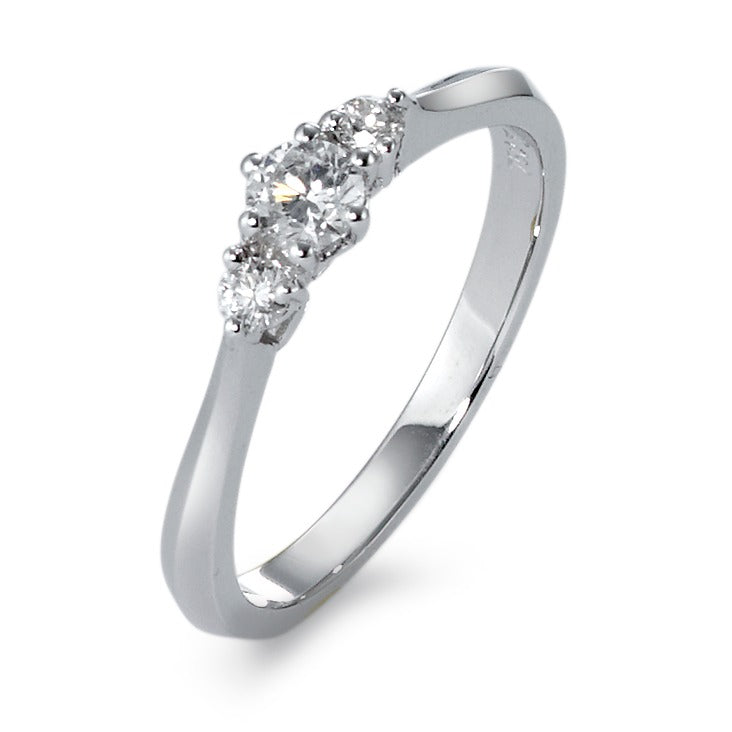 Finger ring 750/18 K vitguld diamant 0.27 ct, 3 stenar, w-si