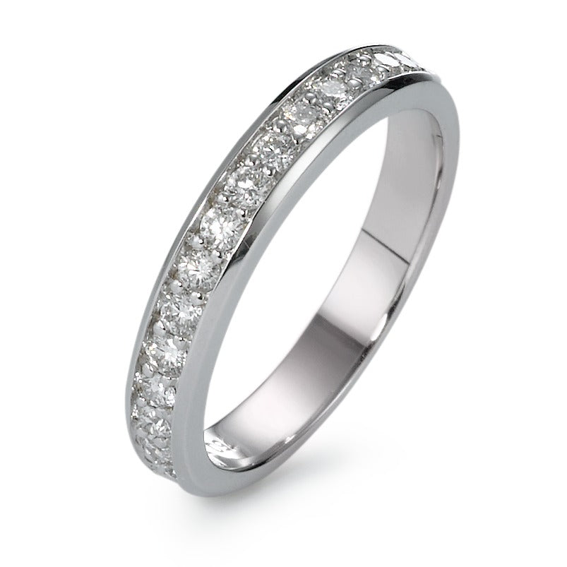 Minnesring 750/18 K vitguld diamant 0.36 ct, 15 stenar, w-si