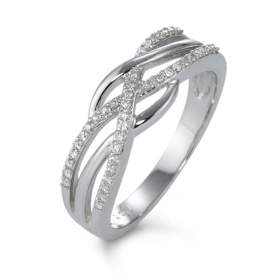 Finger ring 750/18 K vitguld diamant 0.19 ct, 41 stenar, w-si