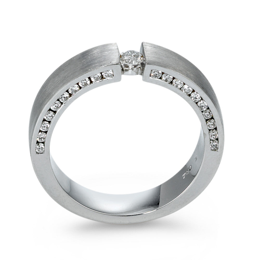 Finger ring 750/18 K vitguld diamant 0.30 ct, 21 stenar, w-si